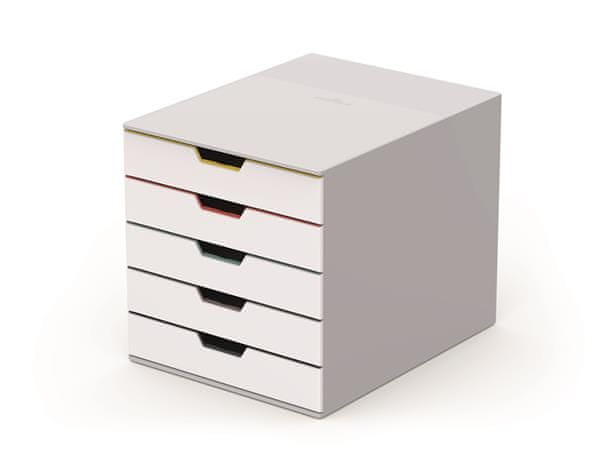 Durable Zásuvkový box "VARICOLOR 5", biela, plastový, 5 zásuviek 